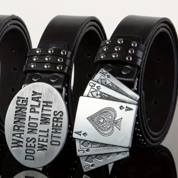 New ace of spades 47" belt & buckle set - Picture 2 of 5